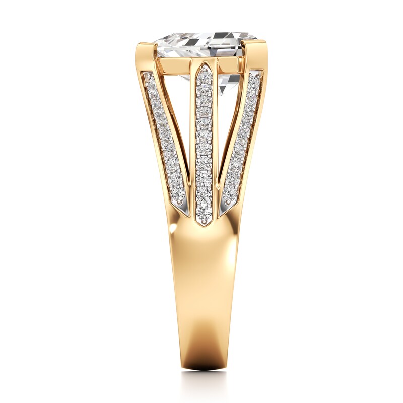 Main Image 3 of J'Lure Lab-Grown Diamond Shield Step-Cut Engagement Ring 2-1/3 ct tw 18K Yellow Gold
