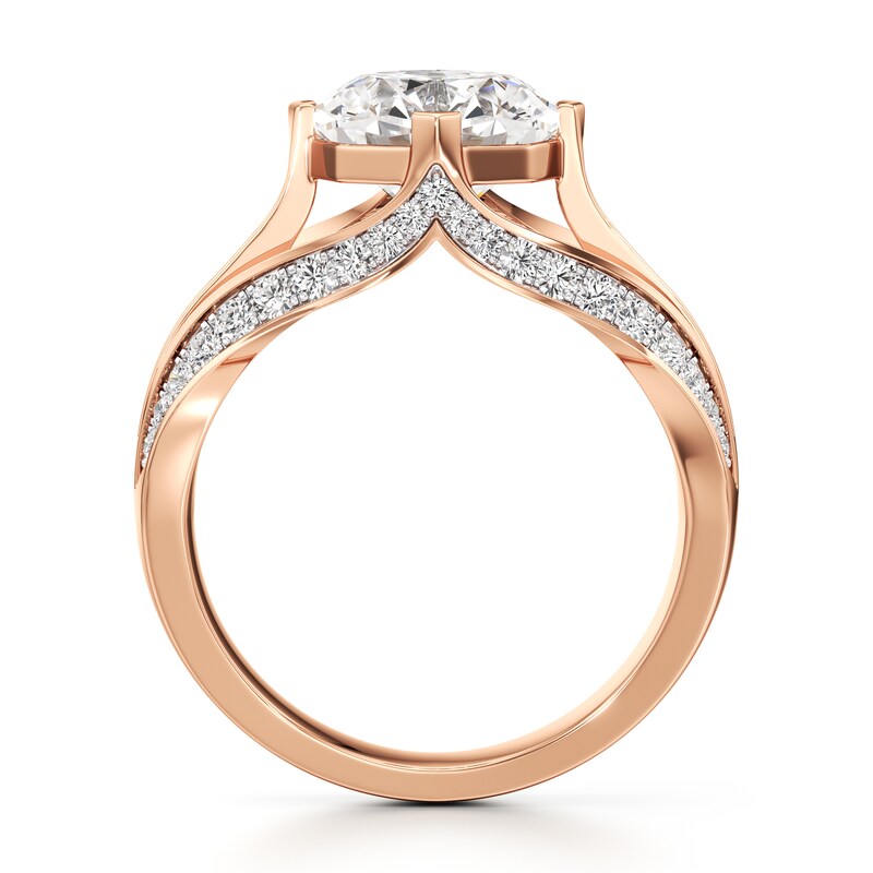 Main Image 2 of J'Lure Lab-Grown Diamond Octagon Brilliant-Cut Engagement Ring 3-1/2 ct tw 18K Rose Gold