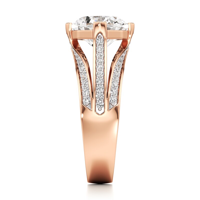 Main Image 3 of J'Lure Lab-Grown Diamond Octagon Brilliant-Cut Engagement Ring 3-1/2 ct tw 18K Rose Gold