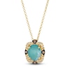 Thumbnail Image 1 of Le Vian Oval-Cut Natural Aquaprase Necklace 1/5 ct tw Diamonds 14K Honey Gold 19"