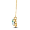 Thumbnail Image 2 of Le Vian Oval-Cut Natural Aquaprase Necklace 1/5 ct tw Diamonds 14K Honey Gold 19"