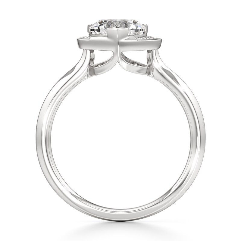 Main Image 2 of J'Lure Heart Brilliant-Cut Lab-Grown Diamond Half-Halo Engagement Ring 1 ct tw 18K White Gold