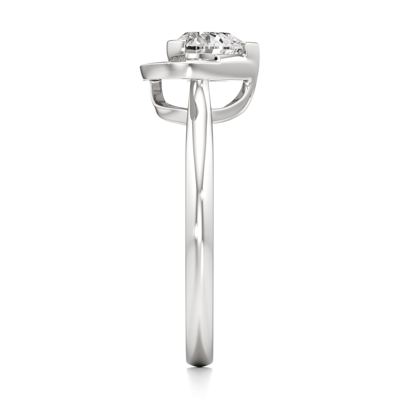 Main Image 3 of J'Lure Heart Brilliant-Cut Lab-Grown Diamond Half-Halo Engagement Ring 1 ct tw 18K White Gold
