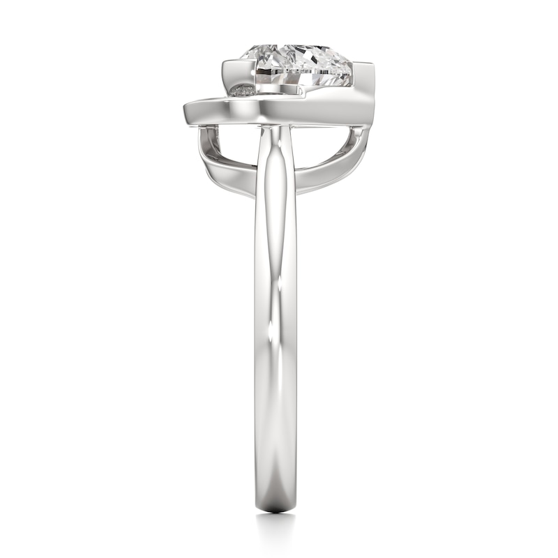 Main Image 3 of J'Lure Heart Brilliant-Cut Lab-Grown Diamond Half-Halo Engagement Ring 2 ct tw 18K White Gold