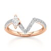 Thumbnail Image 1 of J'Lure Lozenge Step-Cut Lab-Grown Diamond Contour Wedding Band 1/2 ct tw 18K Rose Gold