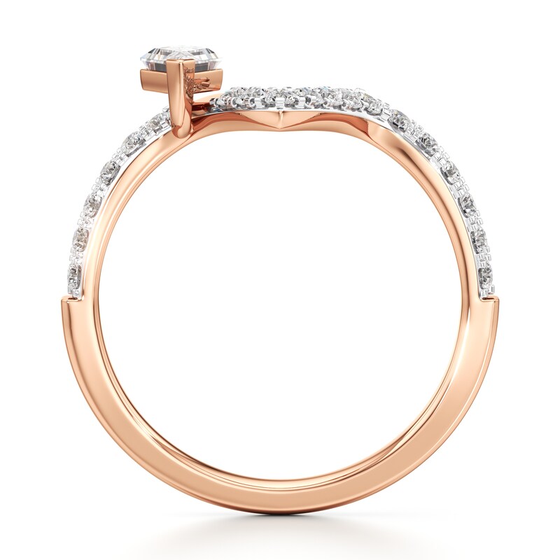 Main Image 2 of J'Lure Lozenge Step-Cut Lab-Grown Diamond Contour Wedding Band 1/2 ct tw 18K Rose Gold