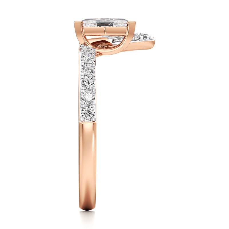 Main Image 3 of J'Lure Lozenge Step-Cut Lab-Grown Diamond Contour Wedding Band 1/2 ct tw 18K Rose Gold