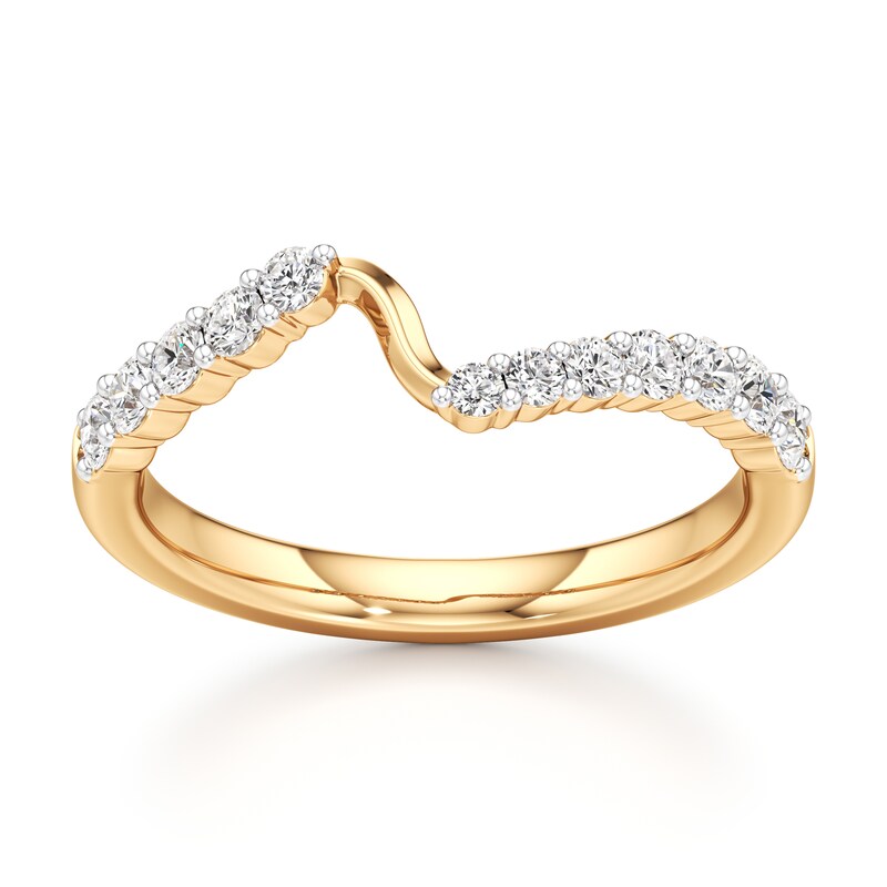Main Image 1 of J'Lure Lab-Created Diamond Contour Wedding Band 3/8 ct tw 18K Yellow Gold