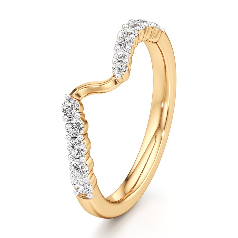 Main Image 4 of J'Lure Lab-Created Diamond Contour Wedding Band 3/8 ct tw 18K Yellow Gold