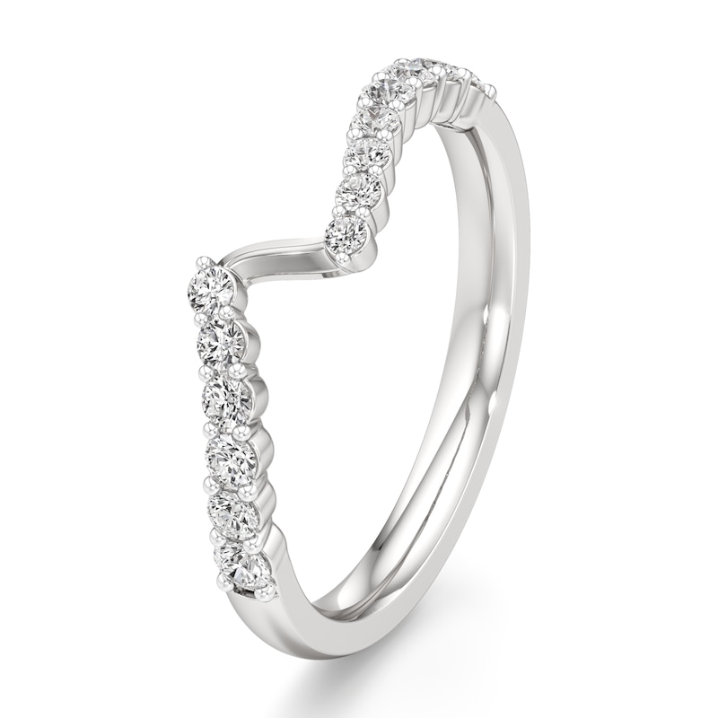 Main Image 4 of J'Lure Lab-Grown Diamond Contour Wedding Band 1/3 ct tw 18K White Gold