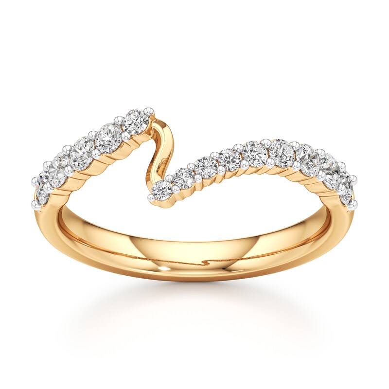 Main Image 1 of J'Lure Lab-Grown Diamond Contour Wedding Band 3/8 ct tw 18K Yellow Gold