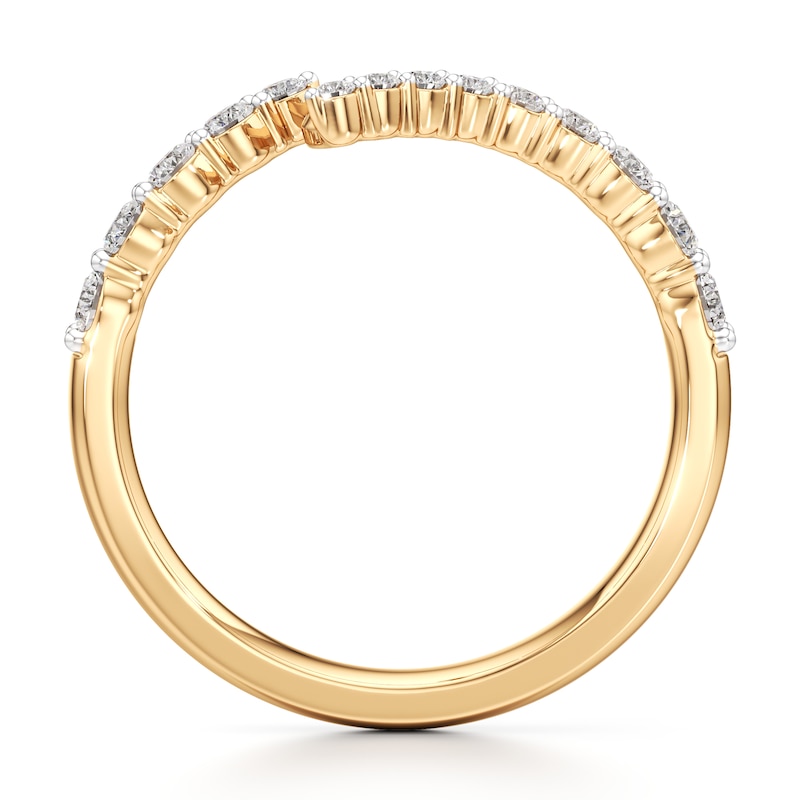 Main Image 2 of J'Lure Lab-Grown Diamond Contour Wedding Band 3/8 ct tw 18K Yellow Gold