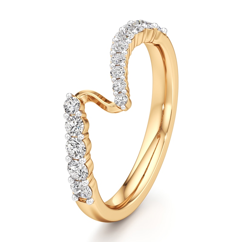 Main Image 4 of J'Lure Lab-Grown Diamond Contour Wedding Band 3/8 ct tw 18K Yellow Gold