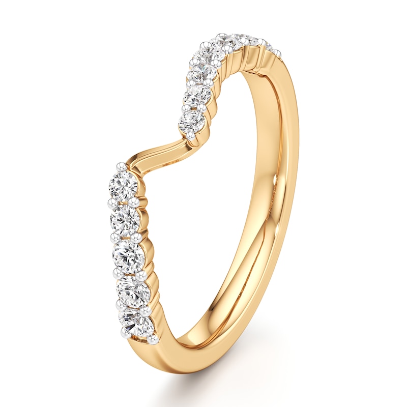 Main Image 4 of J'Lure Lab-Grown Diamond Contour Wedding Band 3/8 ct tw 18K Yellow Gold