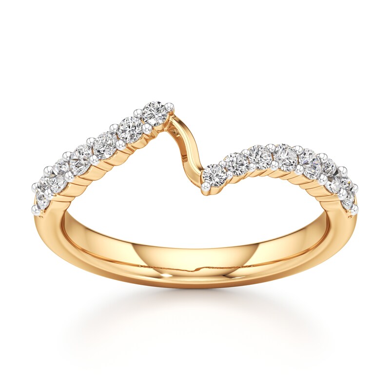 Main Image 1 of J'Lure Lab-Grown Diamond Contour Wedding Band 3/8 ct tw 18K Yellow Gold