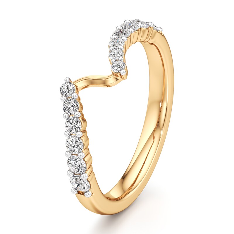 Main Image 4 of J'Lure Lab-Grown Diamond Contour Wedding Band 3/8 ct tw 18K Yellow Gold