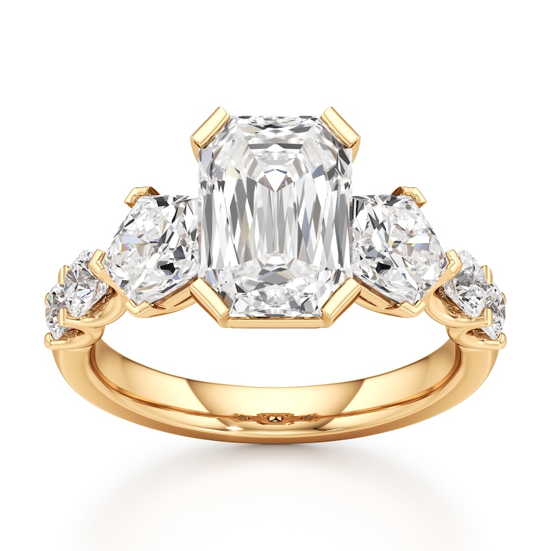 Main Image 1 of J'Lure Imperial-Emerald Step-Cut Lab-Grown Diamond Engagement Ring 4-3/4 ct tw 18K Yellow Gold