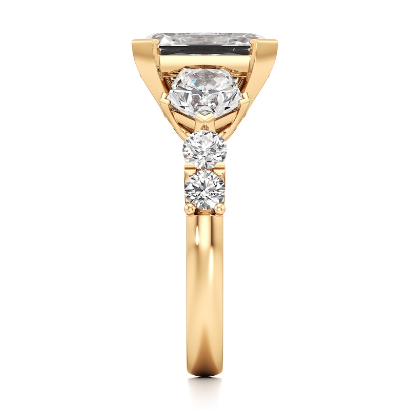 Main Image 3 of J'Lure Imperial-Emerald Step-Cut Lab-Grown Diamond Engagement Ring 4-3/4 ct tw 18K Yellow Gold