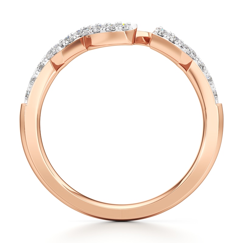 Main Image 2 of J'Lure Lab-Grown Diamond Angled Contour Wedding Band 1/4 ct tw 18K Rose Gold