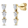 Thumbnail Image 2 of Shy Creation Pear-Shaped Diamond Three-Stone Graduated Dangle Earrings 3/4 ct tw 14K Yellow Gold SC55024442
