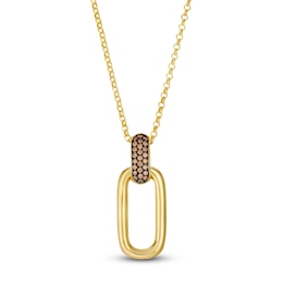 Le Vian Diamond Link Pendant Necklace 1/8 ct tw 14K Honey Gold 19"