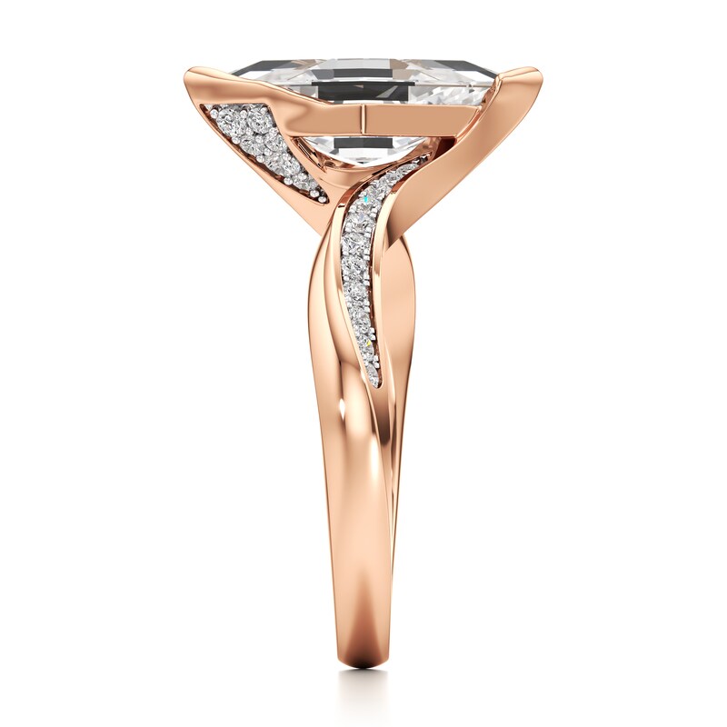 Main Image 3 of J'Lure Lozenge Step-Cut Lab-Created Diamond Bypass Engagement Ring 2-1/5 ct tw 18K Rose Gold