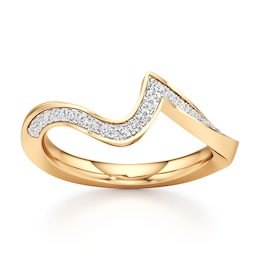 J'Lure Lab-Grown Diamond Contour Wedding Band 1/5 ct tw 18K Yellow Gold