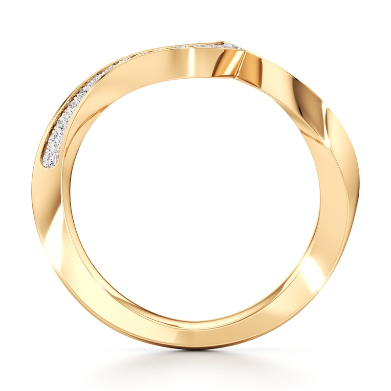 Main Image 2 of J'Lure Lab-Grown Diamond Contour Wedding Band 1/5 ct tw 18K Yellow Gold