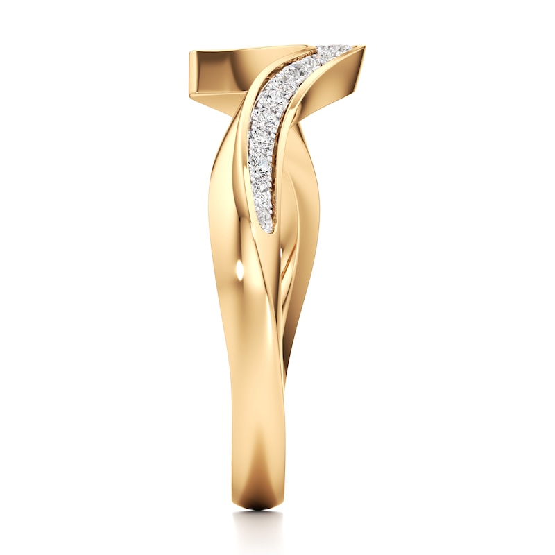 Main Image 3 of J'Lure Lab-Grown Diamond Contour Wedding Band 1/5 ct tw 18K Yellow Gold