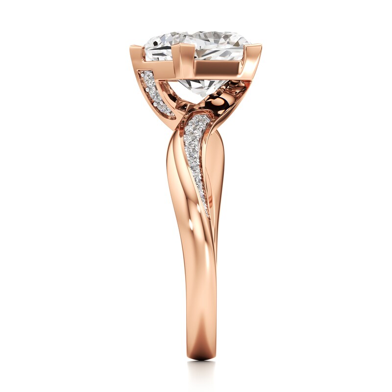 Main Image 3 of J'Lure Pentagon Brilliant-Cut Lab-Grown Diamond Bypass Engagement Ring 3-1/5 ct tw 18K Rose Gold