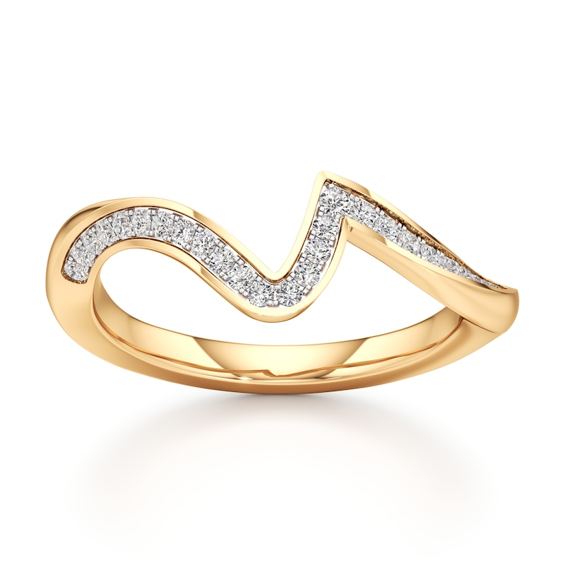 Main Image 1 of J'Lure Lab-Grown Diamond Contour Wedding Band 1/5 ct tw 18K Yellow Gold