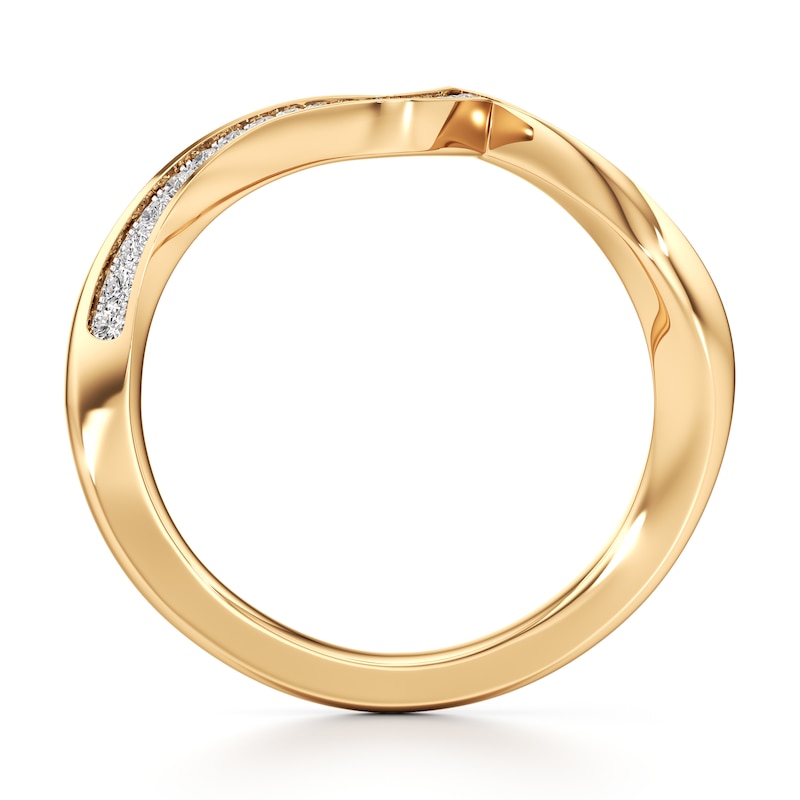 Main Image 2 of J'Lure Lab-Grown Diamond Contour Wedding Band 1/5 ct tw 18K Yellow Gold