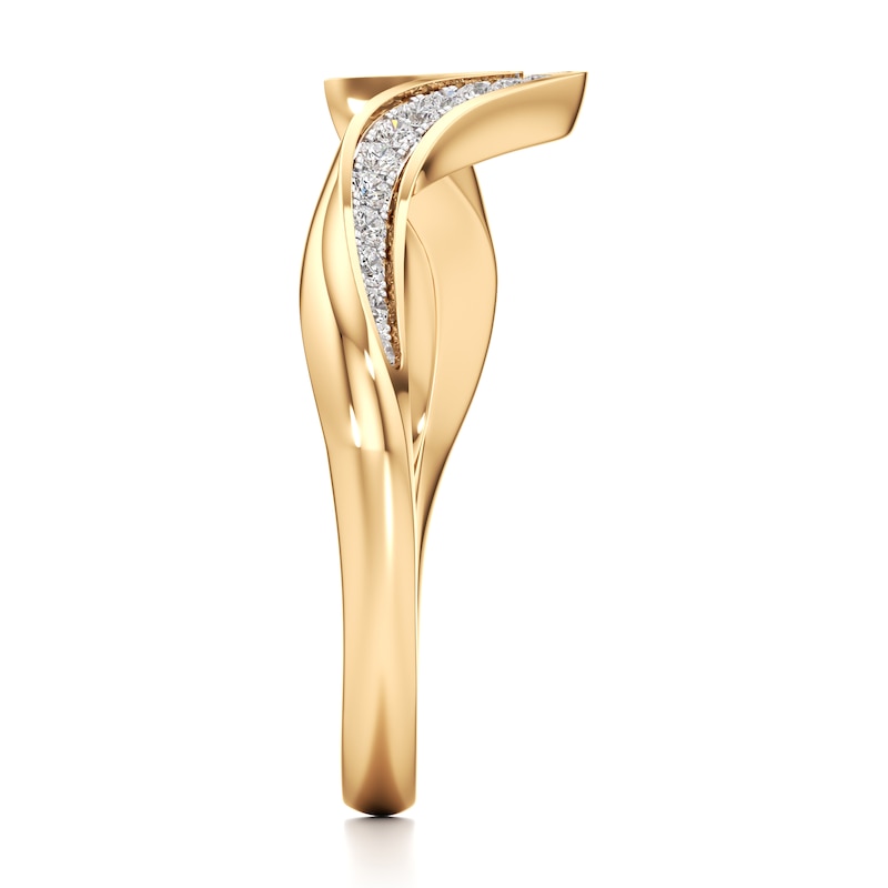 Main Image 3 of J'Lure Lab-Grown Diamond Contour Wedding Band 1/5 ct tw 18K Yellow Gold