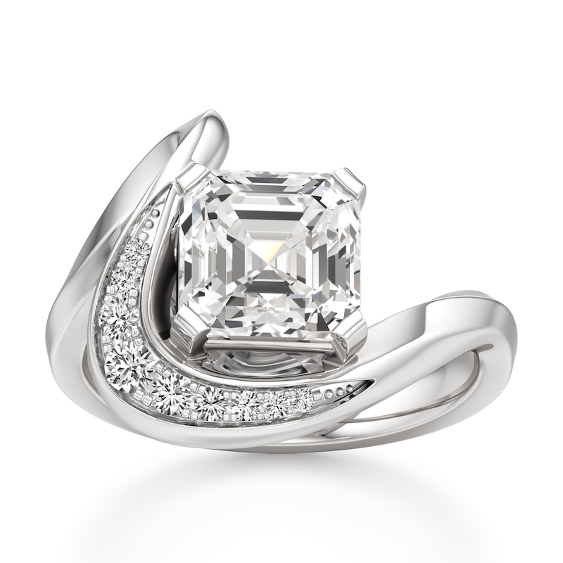 Main Image 1 of J'Lure Square-Emerald Step-Cut Lab-Grown Diamond Engagement Ring 3 ct tw 18K White Gold
