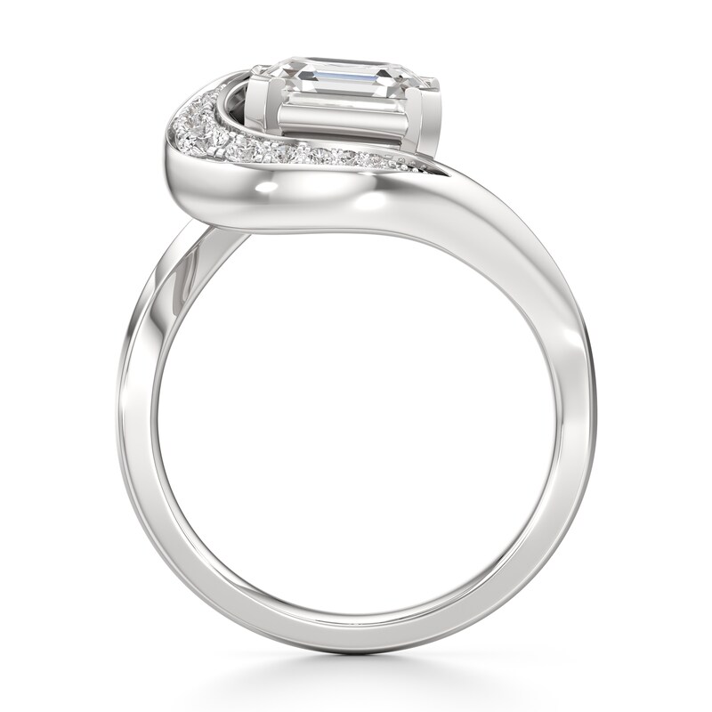 Main Image 2 of J'Lure Square-Emerald Step-Cut Lab-Grown Diamond Engagement Ring 3 ct tw 18K White Gold