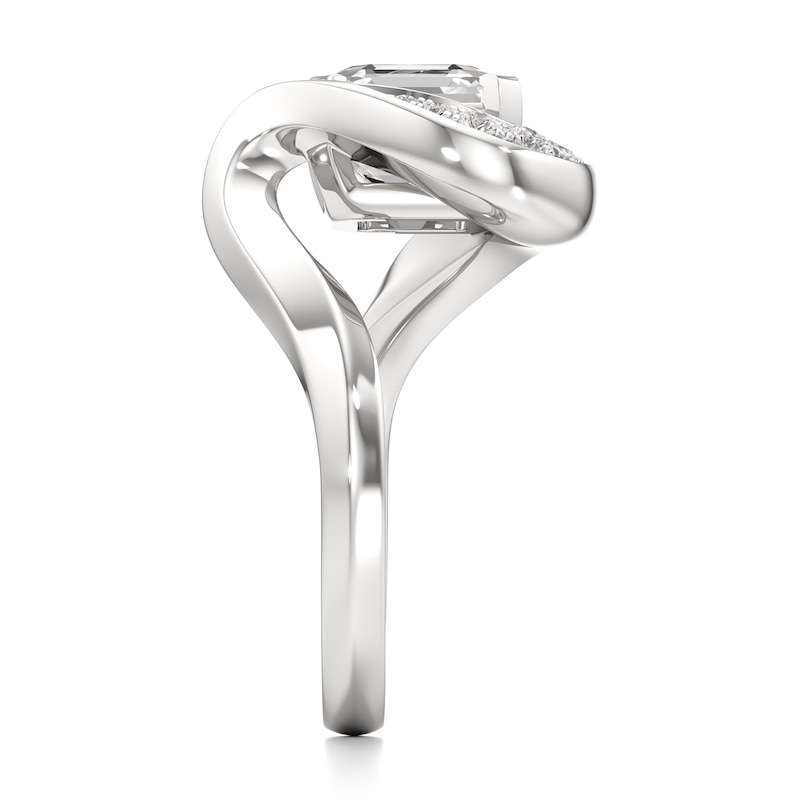Main Image 3 of J'Lure Square-Emerald Step-Cut Lab-Grown Diamond Engagement Ring 3 ct tw 18K White Gold
