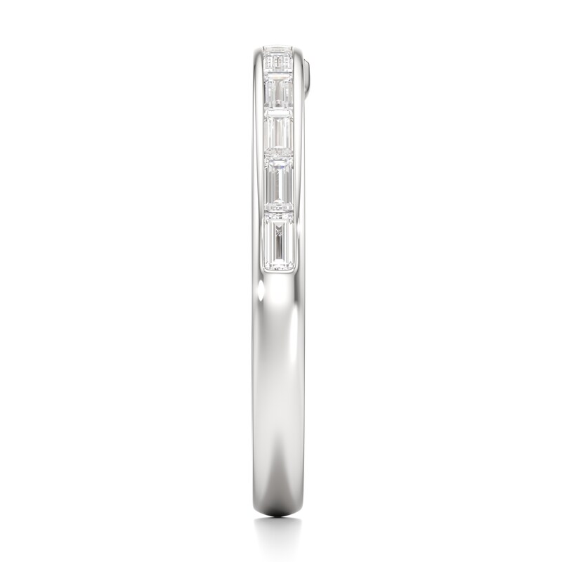 Main Image 3 of J'Lure Baguette-Cut Lab-Created Diamond Contour Wedding Band 3/8 ct tw 18K White Gold