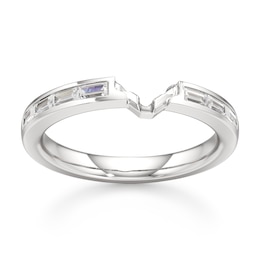 J'Lure Baguette-Cut Lab-Grown Diamond Contour Wedding Band 1/3 ct tw 18K White Gold