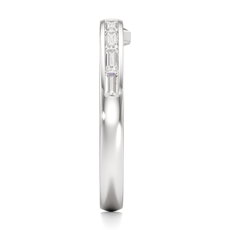 Main Image 3 of J'Lure Baguette-Cut Lab-Grown Diamond Contour Wedding Band 1/3 ct tw 18K White Gold