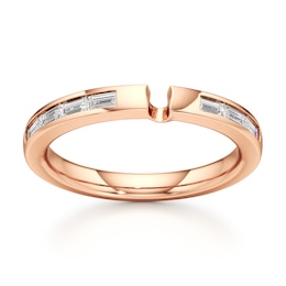 J'Lure Baguette-Cut Lab-Grown Diamond Contour Wedding Band 1/3 ct tw 18K Rose Gold