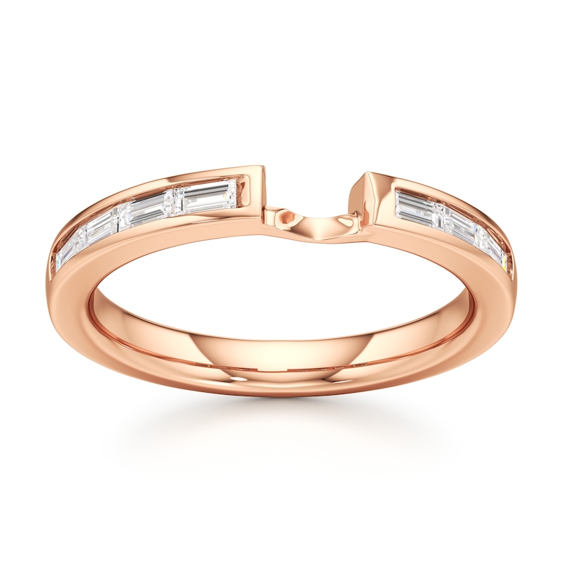 Main Image 1 of J'Lure Baguette-Cut Lab-Grown Diamond Contour Wedding Band 1/3 ct tw 18K Rose Gold
