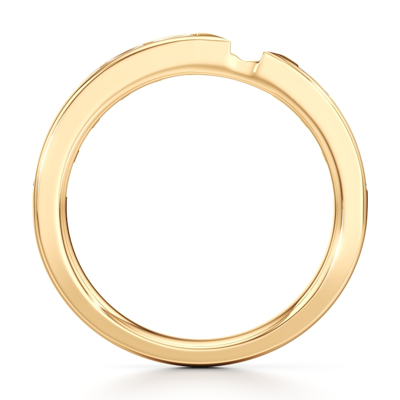 Main Image 2 of J'Lure Baguette-Cut Lab-Grown Diamond Contour Wedding Band 1/3 ct tw 18K Yellow Gold