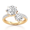 Thumbnail Image 1 of J'Lure Octagon Brilliant-Cut Two-Stone Lab-Grown Diamond Engagement Ring 3-1/3 ct tw 18K Yellow Gold