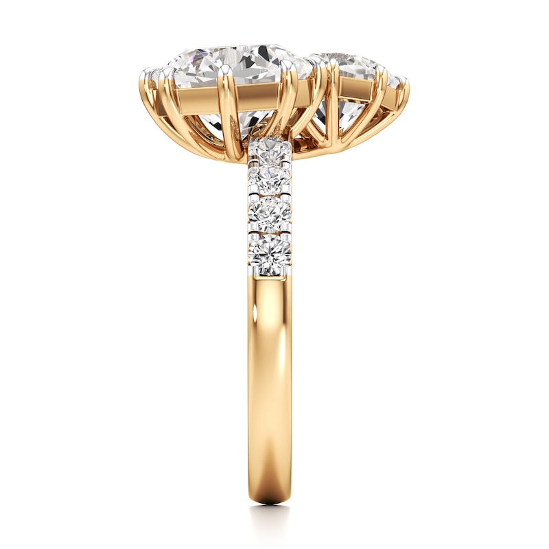 Main Image 3 of J'Lure Octagon Brilliant-Cut Two-Stone Lab-Grown Diamond Engagement Ring 3-1/3 ct tw 18K Yellow Gold