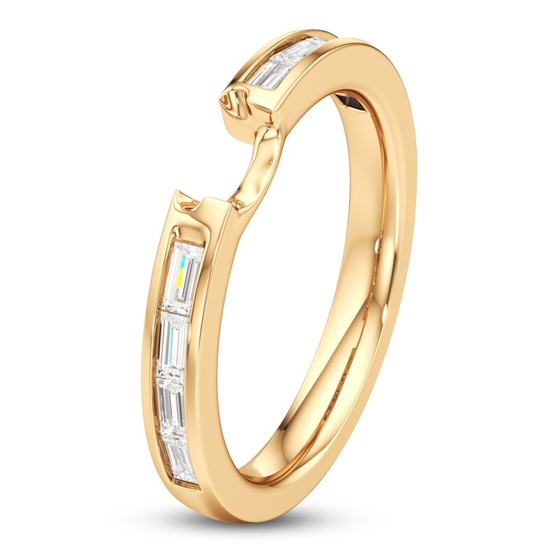 Main Image 4 of J'Lure Baguette-Cut Lab-Grown Diamond Contour Wedding Band 3/8 ct tw 18K Yellow Gold