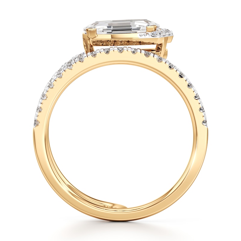 Main Image 2 of J'Lure Oval Portrait-Cut Lab-Grown Diamond Spiral Engagement Ring 1-1/3 ct tw 18K Yellow Gold