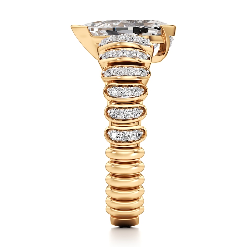 Main Image 3 of J'Lure Pear Step-Cut Lab-Grown Diamond Engagement Ring 2-1/3 ct tw 18K Yellow Gold