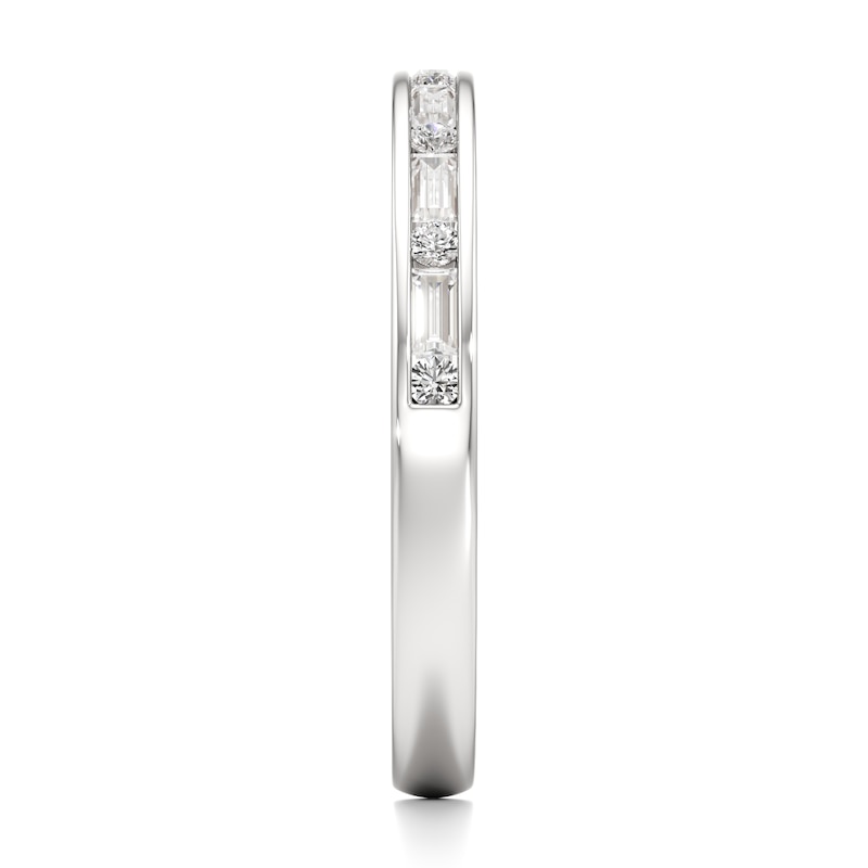 Main Image 3 of J'Lure Baguette & Round-Cut Lab-Grown Diamond Wedding Band 1/3 ct tw 18K White Gold