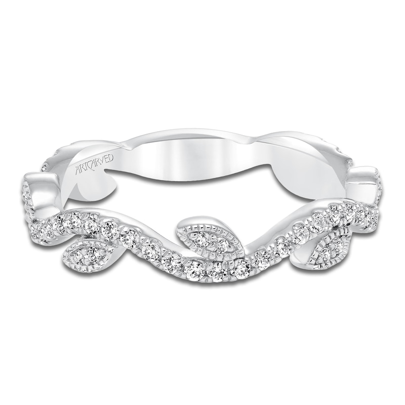 Main Image 3 of ArtCarved Diamond Leaf & Vine Anniversary Ring 3/8 ct tw 14K White Gold