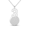 Thumbnail Image 7 of Engravable Sports Number Necklace 10K White Gold 18"